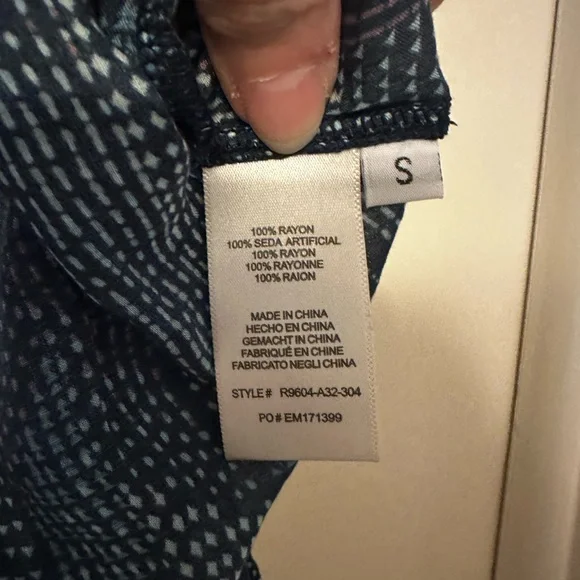 Anthropologie Blue and Black Patterned Top - Picture 2 of 4